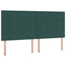 Seng med opbevaring og madras Mørkegrøn 200 x 200 cm Fløjl
