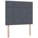 Seng med opbevaring og madras Mørkegrå 120 x 200 cm Fløjl