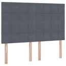 Seng med opbevaring og madras Mørkegrå 140 x 190 cm Fløjl