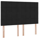 Seng med opbevaring og madras Sort 140 x 190 cm Fløjl