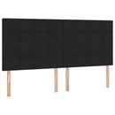 Seng med opbevaring og madras Sort 200 x 200 cm Fløjl