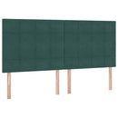 Seng med opbevaring og madras Mørkegrøn 200 x 200 cm Fløjl