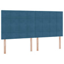 Seng med opbevaring og madras Mørk blå 200 x 200 cm Fløjl