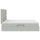 Seng med opbevaring og madras Lysegrå 160 x 200 cm Fløjl
