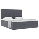 Seng med opbevaring og madras Mørkegrå 180 x 200 cm Fløjl