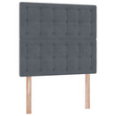 Seng med opbevaring og madras Mørkegrå 100 x 200 cm Fløjl