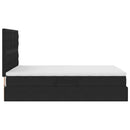 Seng med opbevaring og madras Sort 140 x 190 cm Fløjl