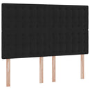 Seng med opbevaring og madras Sort 140 x 200 cm Fløjl