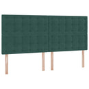 Seng med opbevaring og madras Mørkegrøn 200 x 200 cm Fløjl