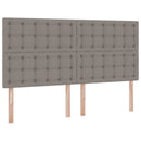Opbevaringsseng med hovedgærde Gråbrun 200 x 200 cm Stof