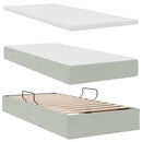 Opbevaringsseng med hovedgærde Lysegrå 200 x 200 cm Fløjl
