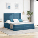 Opbevaringsseng med hovedgærde Mørk blå 200 x 200 cm Fløjl