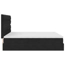 Opbevaringsseng med hovedgærde Sort 200 x 200 cm Fløjl