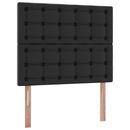 Seng med opbevaring og LED Sort 120 x 190 cm Faux læder