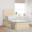 LED opbevarings seng med madras Creme 100 x 200 cm Stof