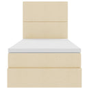 LED opbevarings seng med madras Creme 100 x 200 cm Stof