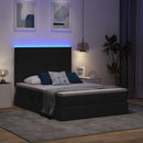 LED opbevarings seng med madras Sort 140 x 200 cm Stof