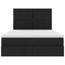 LED opbevarings seng med madras Sort 140 x 200 cm Stof