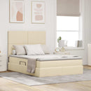 LED opbevarings seng med madras Creme 140 x 200 cm Stof