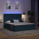 LED opbevarings seng med madras Blå 180 x 200 cm Stof