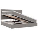 LED opbevarings seng med madras Gråbrun 200 x 200 cm Stof