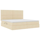 LED opbevarings seng med madras Creme 200 x 200 cm Stof