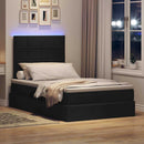 LED opbevarings seng med madras Sort 120 x 200 cm Stof