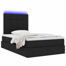 LED opbevarings seng med madras Sort 120 x 200 cm Stof