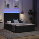 LED opbevarings seng med madras Sort 140 x 190 cm Stof