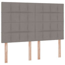 LED opbevarings seng med madras Gråbrun 140 x 200 cm Stof