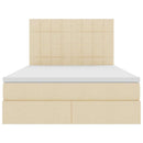 LED opbevarings seng med madras Creme 140 x 200 cm Stof