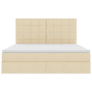 LED opbevarings seng med madras Creme 160 x 200 cm Stof