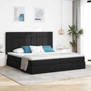 LED opbevarings seng med madras Sort 200 x 200 cm Stof
