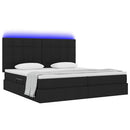 LED opbevarings seng med madras Sort 200 x 200 cm Stof