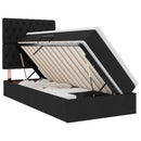 LED opbevarings seng med madras Sort 100 x 200 cm Stof