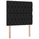 LED opbevarings seng med madras Sort 100 x 200 cm Stof