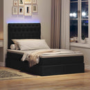 LED opbevarings seng med madras Sort 120 x 200 cm Stof