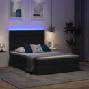 LED opbevarings seng med madras Sort 140 x 190 cm Stof