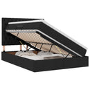 LED opbevarings seng med madras Sort 140 x 200 cm Stof