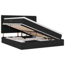 LED opbevarings seng med madras Sort 180 x 200 cm Stof