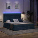 LED opbevarings seng med madras Blå 180 x 200 cm Stof