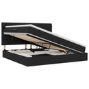 LED opbevarings seng med madras Sort 200 x 200 cm Stof