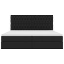 LED opbevarings seng med madras Sort 200 x 200 cm Stof