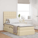 LED opbevarings seng med madras Creme 100 x 200 cm Stof