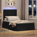 LED opbevarings seng med madras Sort 120 x 200 cm Stof