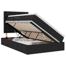 LED opbevarings seng med madras Sort 120 x 200 cm Stof