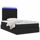 LED opbevarings seng med madras Sort 120 x 200 cm Stof