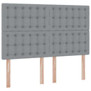 LED opbevarings seng med madras Lysegrå 140 x 190 cm Stof