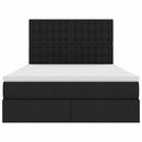 LED opbevarings seng med madras Sort 140 x 190 cm Stof