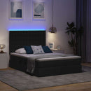 LED opbevarings seng med madras Sort 140 x 200 cm Stof